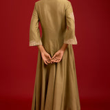 Pistachio Cotton Silk Anarkali Set