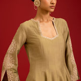 Pistachio Cotton Silk Anarkali Set