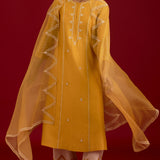 Mustard Dori Embroidered Kurta Set