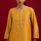 Mustard Dori Embroidered Kurta Set