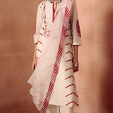 Dori Work Kurta Set (Red)