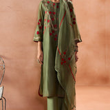 Green Multi-Dori Kurta Set