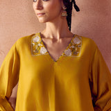 Yellow Multi-Dori Kurta Set