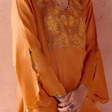 Orange Dori Embroidered Kurta Set