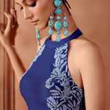 Blue Dori Embroidery Anarkali Set