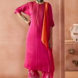 Relaxed Fit Fuchsia Kurta Set