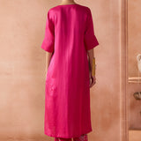Relaxed Fit Fuchsia Kurta Set