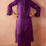 Purple Dori Embroidered Kurta Set