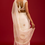 Ivory Modal Satin Saree