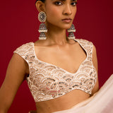 Ivory Modal Satin Saree