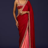 Blush Pink Net Saree Set