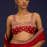 Blush Pink Net Saree Set
