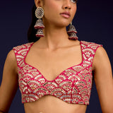 Fuchsia Modal Satin Saree