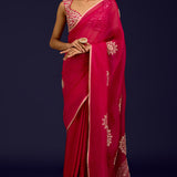 Fuchsia Modal Satin Saree