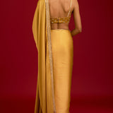 Mustard Modal Satin Saree Set