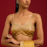 Mustard Modal Satin Saree Set