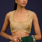 Green Embroidered Silk Saree