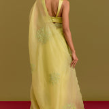 Green Embroidered Saree Set