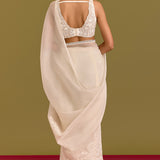 Ivory Embroidered Saree Set