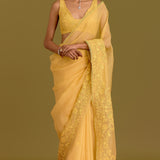 Yellow Embroidered Saree Set