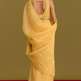 Yellow Embroidered Saree Set
