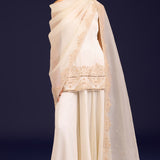 Ivory Modal Satin Sharara Set