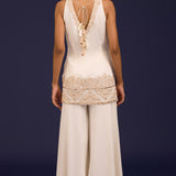 Ivory Modal Satin Sharara Set