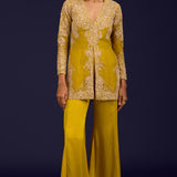 Mustard Organza Sharara Set