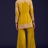 Mustard Organza Sharara Set