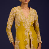 Mustard Organza Sharara Set