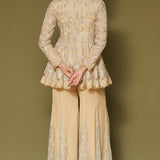 Yellow Georgette Sharara Set