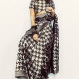 Duo Pattern Houndstooth Saree