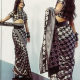 Duo Pattern Houndstooth Saree