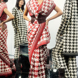 Closed Border Resham Houndstooth Saree