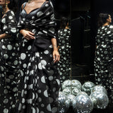 Black Confetti Saree