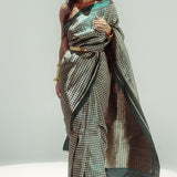 Emerald Small Houndstooth Zari Saree