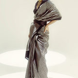 Black Small Houndstooth Zari Saree