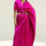 Pink Resham Houndstooth Saree