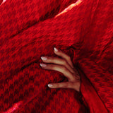 Red Resham Houndstooth Saree