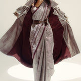 Espresso Glen Plaid Saree