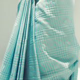 Powder Blue Glen Plaid Saree