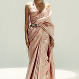 Old Rose Polka Glen Plaid Saree