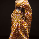 Retro Florals Ochre Saree