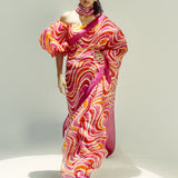 Groovy Waves Pink Saree