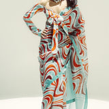 Groovy Waves Blue Saree