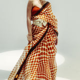 Groovy Ochre Polka Saree