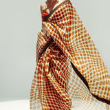 Groovy Ochre Polka Saree