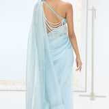Luna Saree Aqua Green