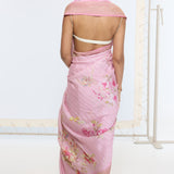 Handwoven Candy Pink Printed Saree
