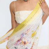 Handwoven Vanilla Cream Printed Saree
